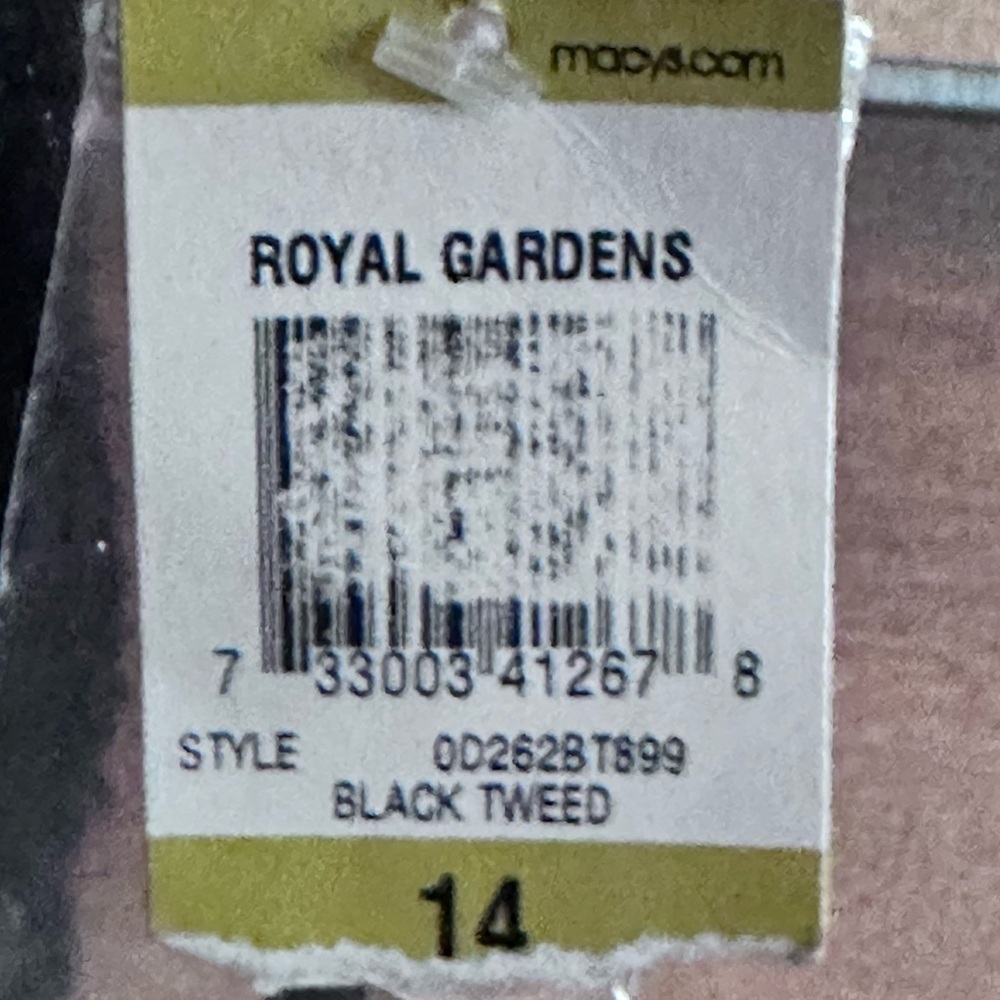 Inc Royal Gardens Dress Black Wool Blend Boucle Faux Pearl Collar Halter Dress - Picture 9 of 9
